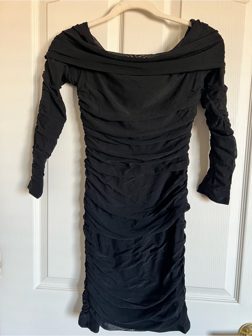 Black Ruched Black Dress